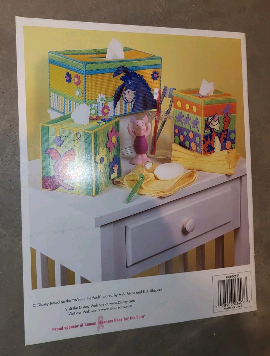 Leisure Arts Disney Pooh And Pals Tissue Box Covers Plastic Canvas
