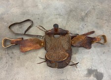 15 IN. USED WESTERN SADDLE DARK BROWN BARREL LEATHER 1400 FREE SHIPPING