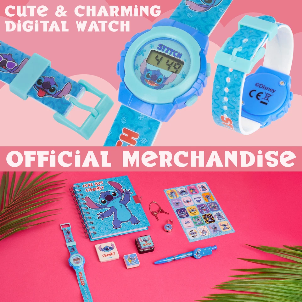 Disney Kids Stitch Gift Set With Digital Watch Accessories - Image 3 of 4