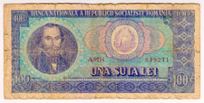 1966 Romania 100 Lei 639271 Paper Money Banknotes Currency