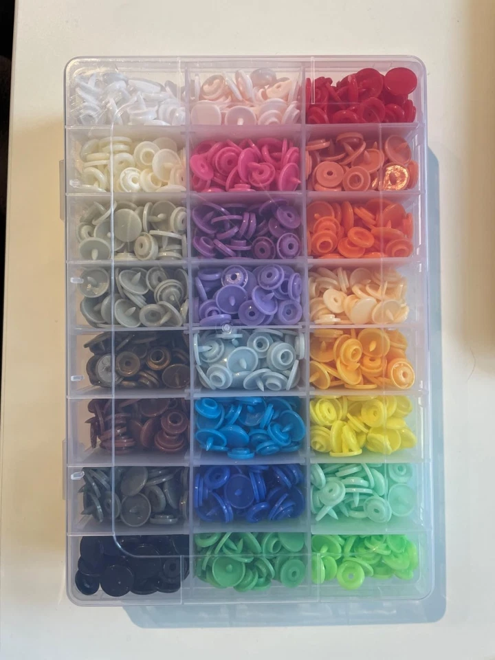 Druckknöpfe Set 408 Stück, 24 Farben, Kunststoff, Nähfrei, Basteln, DIY - Bild 4 von 4