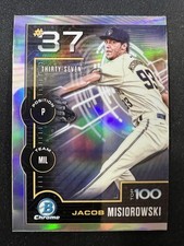 2025 Bowman Jacob Misiorowski Scouts Top 100 Chrome #BTP-37 Milwaukee Brewers
