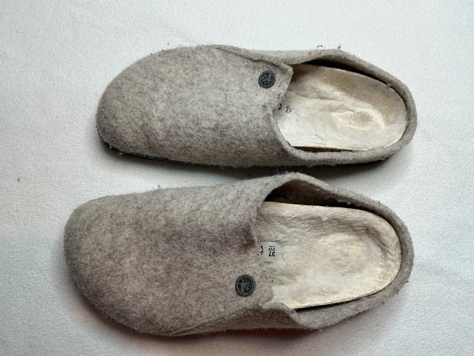 Zueco de mula BIRKENSTOCK para mujer 37 6 Zermatt lana de oveja fieltro toboganes Foto 3 de 4