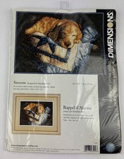 Dimensions SNOOZE Counted Cross Stitch Kit GOLDEN RETRIEVER 3220 SEALED New Dog