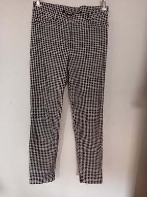 MADELEINE Damenhose Gr.42 Schwarz-weiß Kariert Dehnbund Five-pocket Stretch TOP
