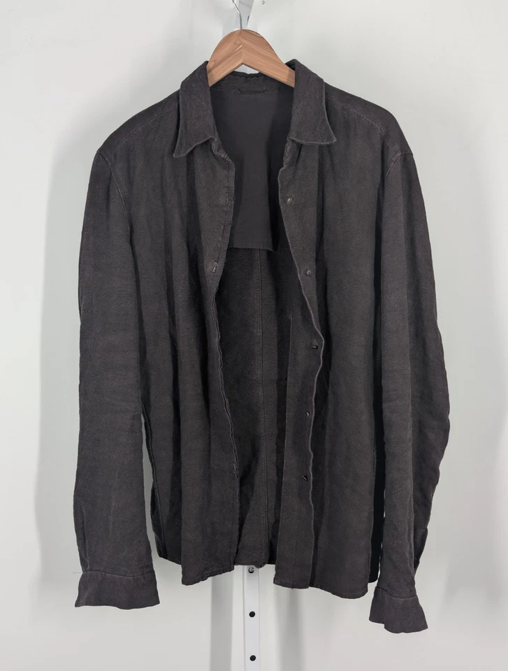 Lmaltieri x Carpe Diem Lino Teñido de Vino Pesado Sobre Camisa Chaqueta Italia Artesanal 42 Foto 3 de 4