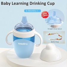 Baby Silicone Spout Sippy Training Cup Weighted Straw Cups For Infants Toddlers