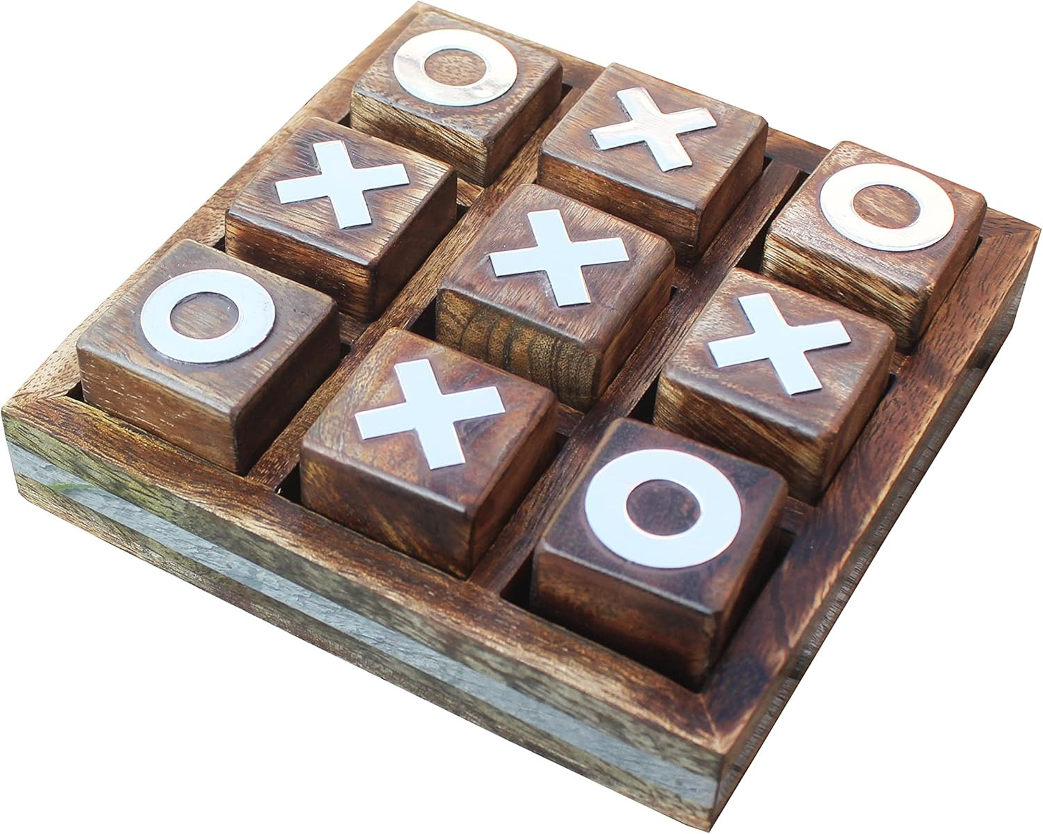 Wooden Tic Tac Toe Game Coffee Table Decor Board Game for Family Office