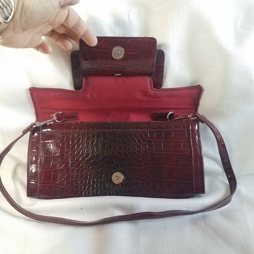 White House Black Market Clutch Purse Burgundy - Picture 2 of 6