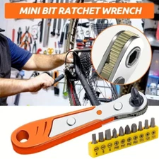 Ratcheting Right Angle Screwdriver Hex Drive 90 Degree Offset + 10pc Bits Set!