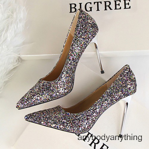 Women's Classic Stiletto Glitter Corset High Heel Party Club Wedding Pumps Shoes - Picture 12 of 73