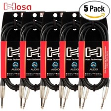 5-PACK Hosa HSS-010 Pro Balanced Interconnect Cable REAN 1/4" TRS to Same, 10FT