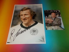 Georg Schwarzenbeck DFB World Champion 74 signed autograph 20x28 photo + postcard