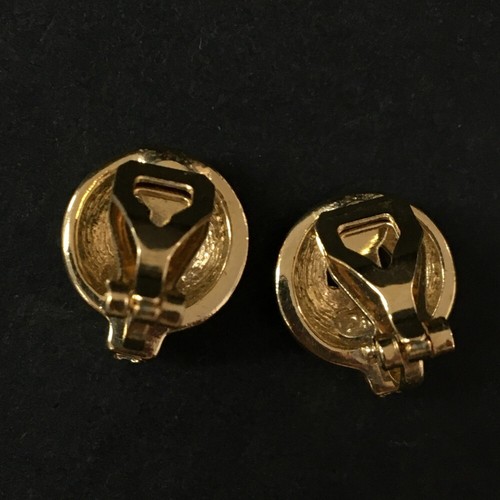 Christian Dior Rhinestone Gold Tone Earrings/3BC0066 - Imagen 6 de 8