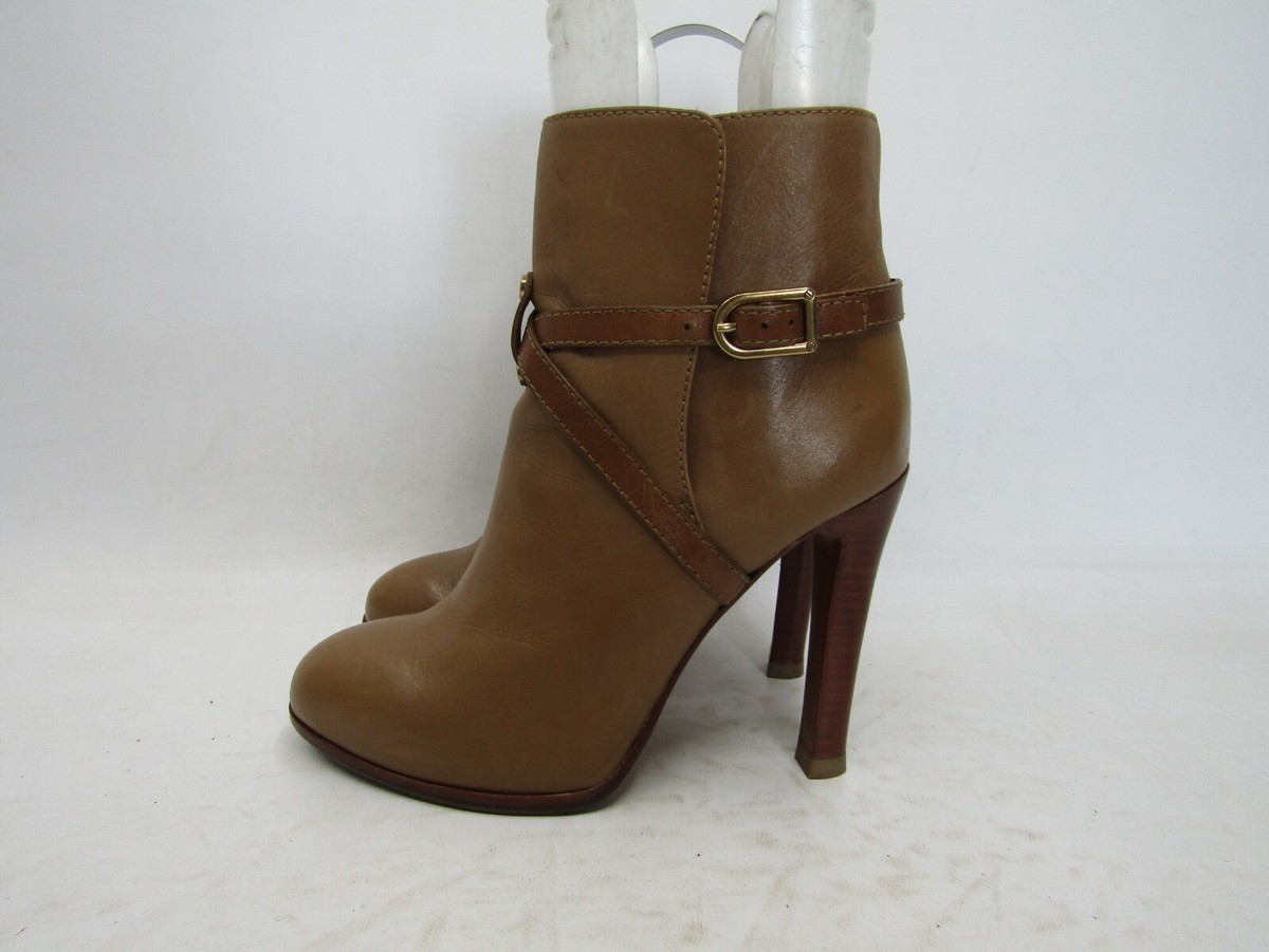 ミドルブーツ TORY BURCH Women Boots 158798200 Brown Tory Burch Women's T-Hardware, Brown Leather Riding Boots