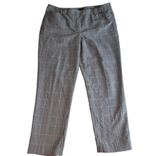 Talbots Hampshire Ankle Pants Women 14 Light Academia Preppy Classic Houndstooth