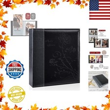 Photo Album 8X10 Clear Pages Pockets Leathe Cover Slip Slide in Photo Album Hold