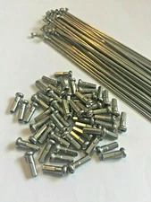 Bicycle Spokes & Nipples - 14G Stainless Steel - SILVER (CHOOSE YOUR LENGTH)