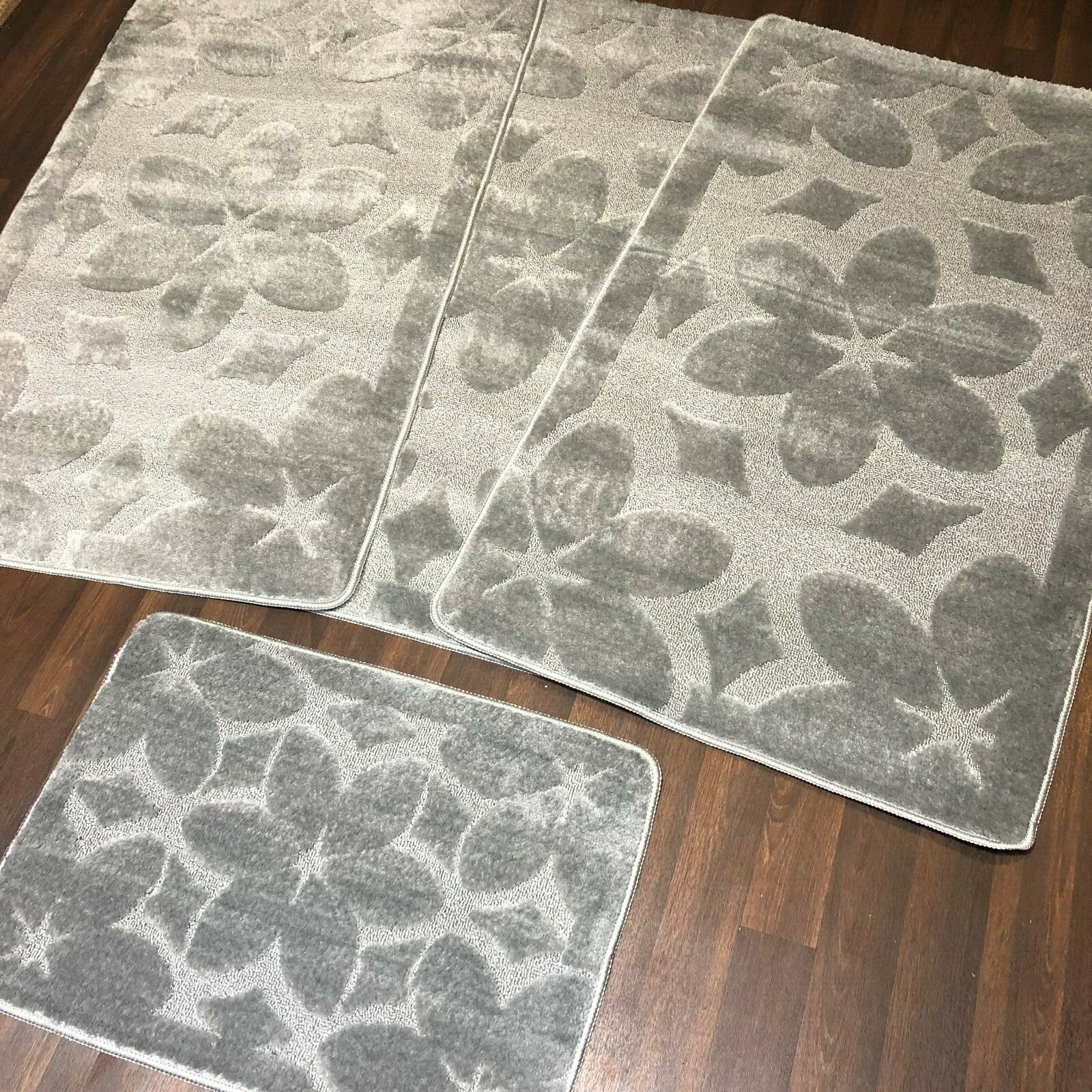 ROMANY WASHABLES GYPSY MATS 4PCS SETS NON SLIP 75X125CM NEW FLOWER