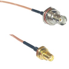 RG316 BNC FEMALE BIG BULKHEAD to SMA Female O-Ring RF Cable FAST-SHIP LOT