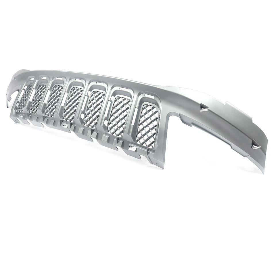 Front Upper Bumper Radiator Grille Insert Fit For Jeep Compass 2014-2017 Silver - Image 2 of 4