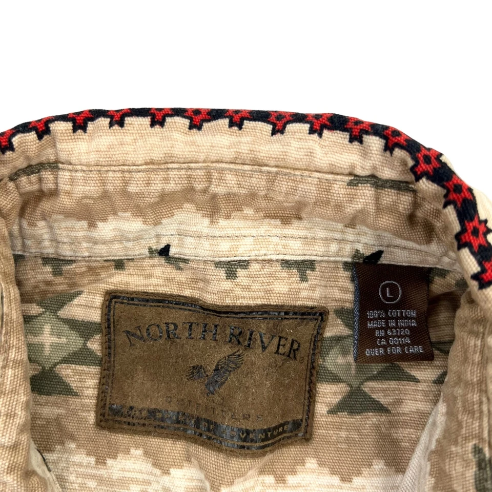 Camisa vaquera occidental de lona de algodón North River para hombre talla L Foto 4 de 4