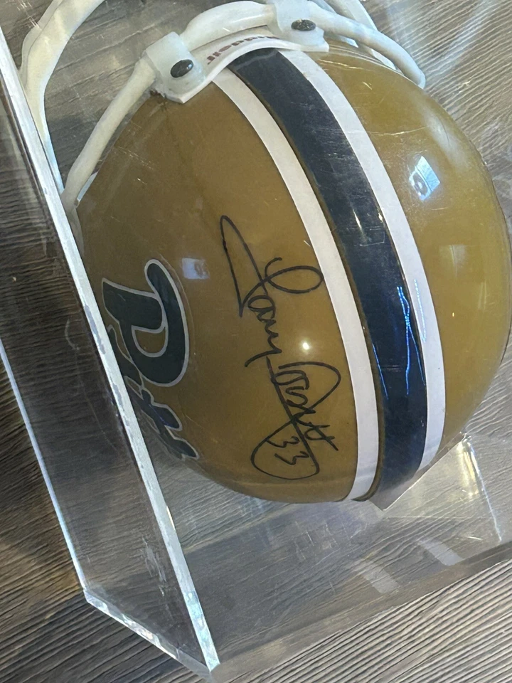 Tony Dorsett Signed Pitt Panthers Mini Replica Helmet Riddell Display Case - Image 3 of 4