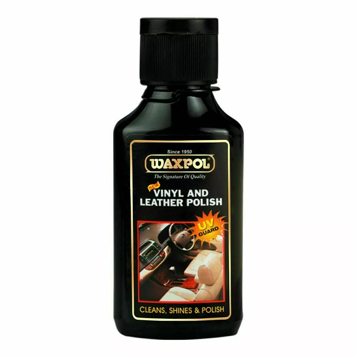 Waxpol Vinyl Leather Polish Clean Shine UV Guard Car