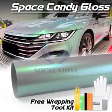 Space Candy Gloss Gray Green Metallic Sticker Decal Car Vinyl Wrap Sheet Film