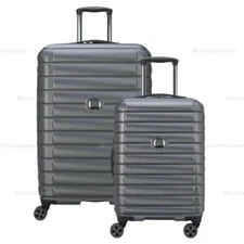 Delsey Paris 2-Piece Hardside Spinner Luggage Set Gray, slightly used