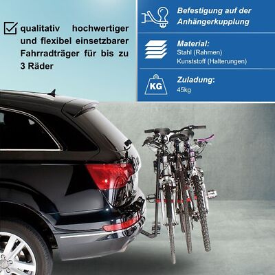 VDP Fahrradtrger fr Anhngerkupplung 3 Rder Kupplungstrger  zusammenfaltbar | eBay.de