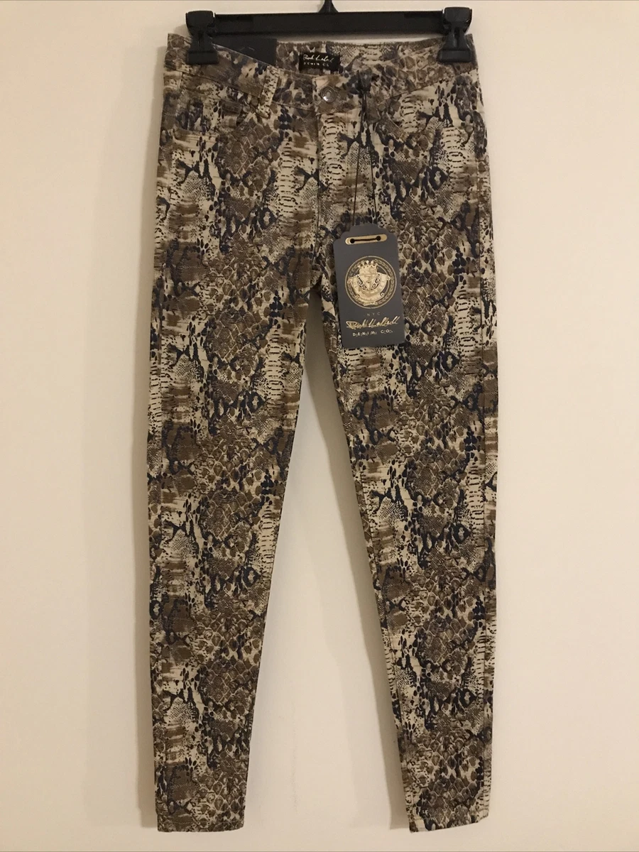 Pink Label Womens Size 1 Animal Print Brown Jeggings NWT M449