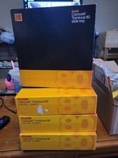 LOT OF 4 KODAK CAROUSEL TRANSVUE 80 SLIDE TRAYS 