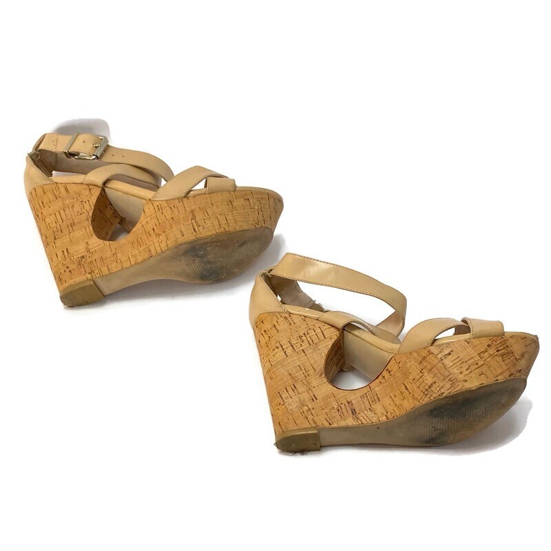 BCBGeneration Beige Strap Cork Platform Sandals S… - image 10
