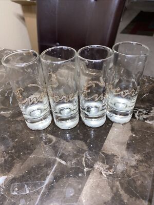 Encore Lot Of  4 Shot Glass 4'' Tall 1.5'' Width