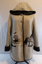 Giesswein Jacket Wool Cardigan Blazer Sweater Sz 36 Small Horse Sleigh Christmas