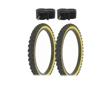 ALTALINE Bicycle Black/Gum 20" x 2.00" Rough Rider Tread (2) Tires & Tubes Bike