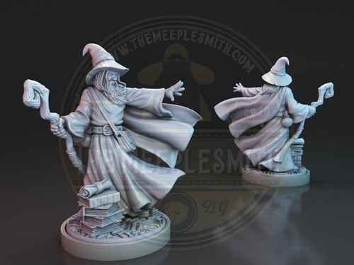 The Grey Wizard miniature for tabletop, board games, RPG, Dnd, paint and display - Foto 3 di 5
