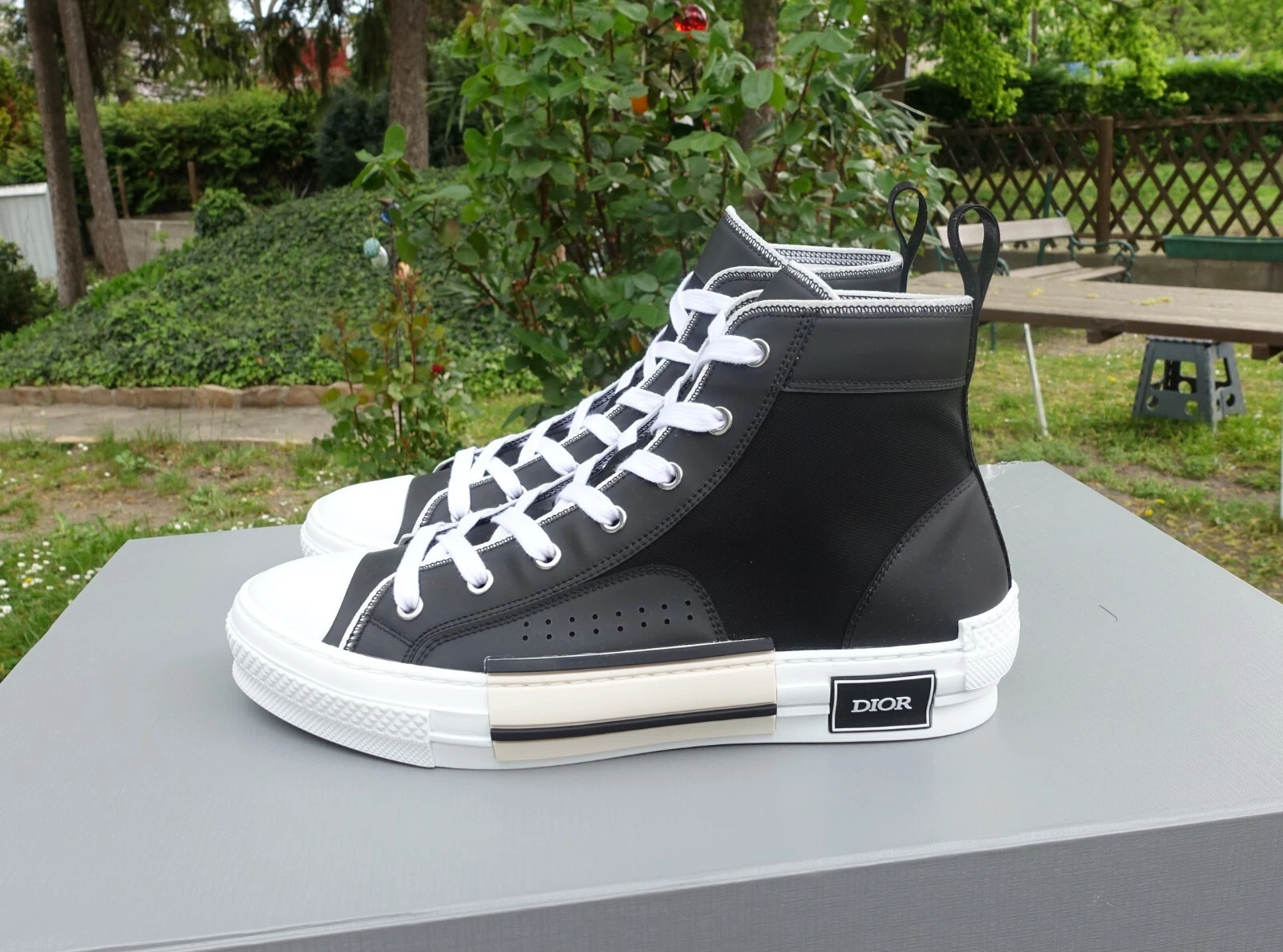 DIOR SHOES 42 1/2 shoe sneaker sneakers black white high top b23