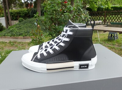 DIOR SHOES 42 1/2 shoe sneaker sneakers black white high top b23