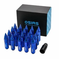 OSIAS 20PCS M12X1.5 Racing Wheel 60MM Lug Nuts With Socket Key For Honda Blue