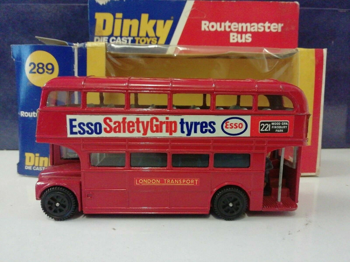DINKY 289 ROUTEMASTER BUS ESSO SAFETY TYRES 221 Kings Cross