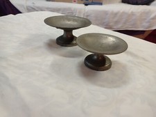 Lot 2 coupelles en étain sur pied – décor vintage – centre table – 11 cm