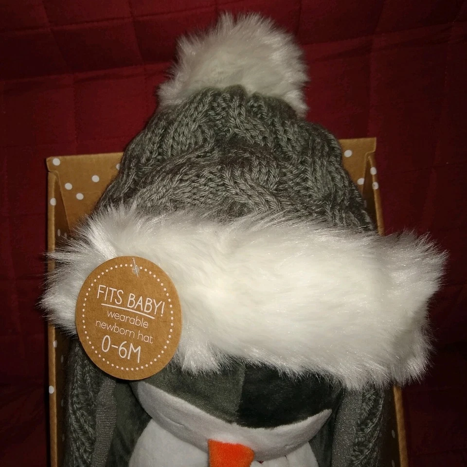  Grasslands Road PLUSH PENGUIN WITH HAT SET "I'm New Here" Infant Newborn NEW - Image 3 of 4