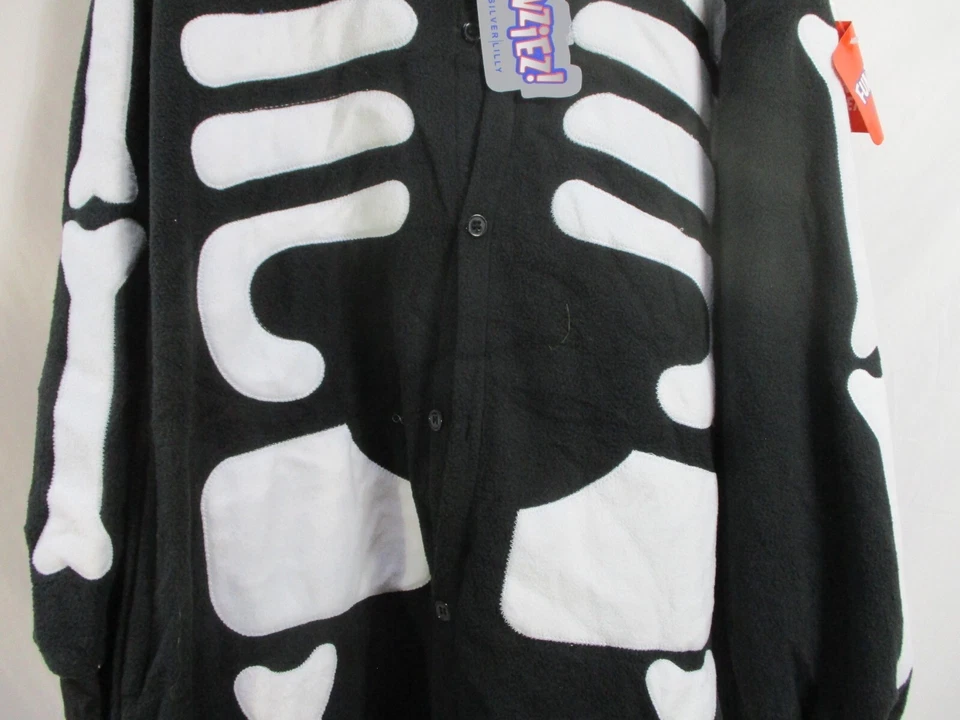 Traje de unión esqueleto para mujer pequeño disfraz Halloween Funziez con capucha cremallera nuevo Foto 3 de 4