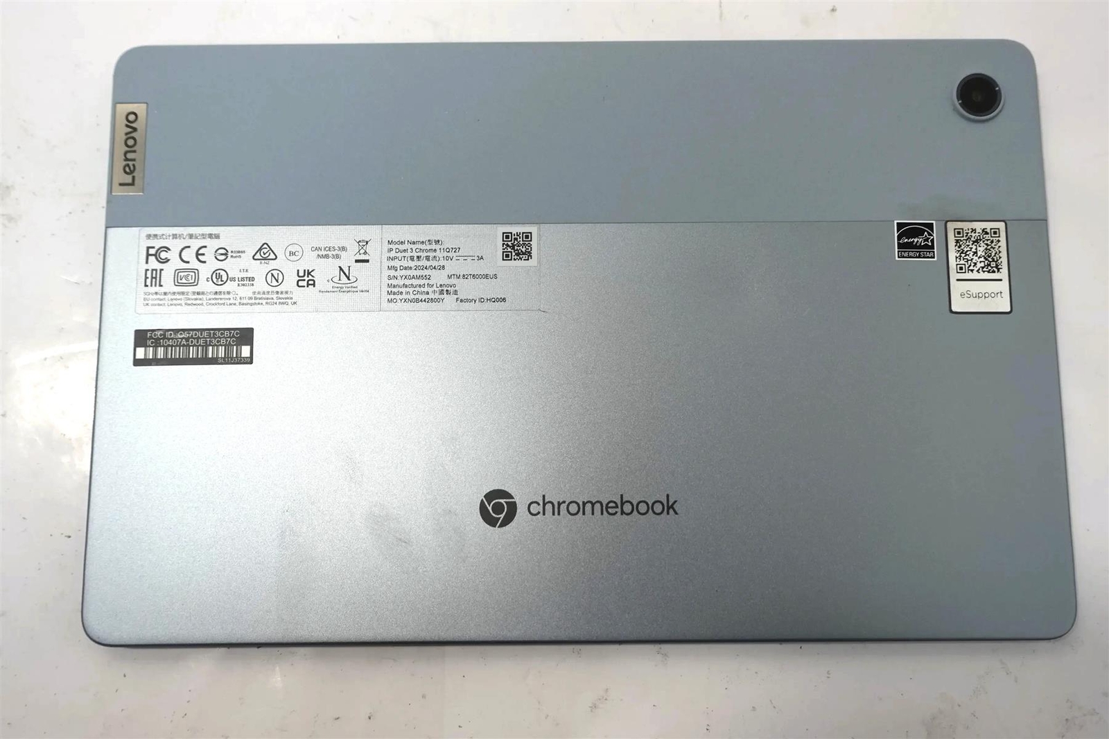 Schermo LCD Touch 2K Per Lenovo IP Duet 3 Chrome 11Q727 – Codice 5D10S39804