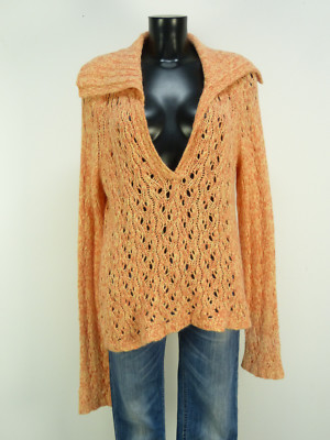AMERICAN EAGLE SWEATER SIZE L / ORANGE MARL & MINT CONDITION ( N 8935 )