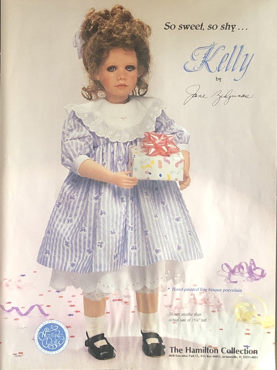 1991 Kelly by Jane Zidjunas VTG 1990s 90s PRINT AD Heritage Doll