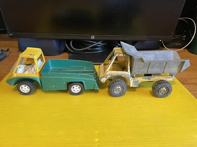 HUBLEY VINTAGE 1969 METAL SERVICE TRUCK & DUMPTRUCK 1/24 8  MADE USA RARE HTF