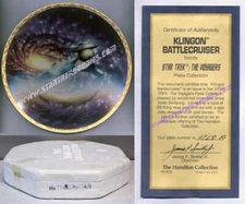 MINT Hamillton '94 Voyagers KLINGON BATTLECRUISER PLATE Gold Border BOXED w/COA!